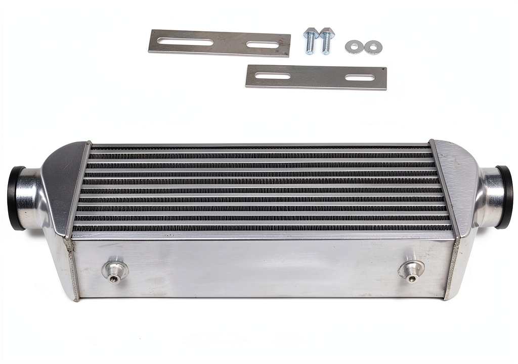 Installing YINZINR universal intercooler on a garage workbench