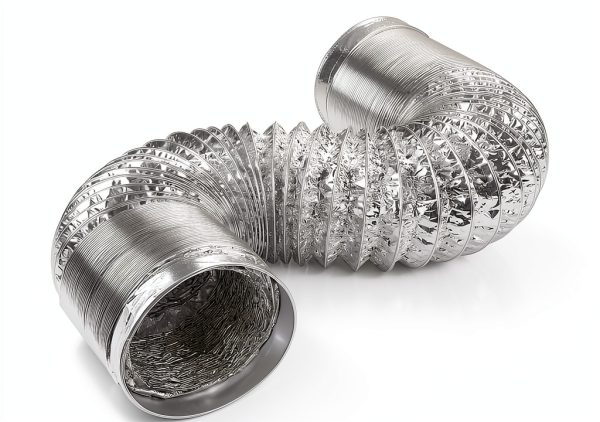 7 inch 5 Feet Flexible Aluminum Ducting Hose, Dryer Vent Hose for kitchen Cooking Exhaust, HVAC, Heating Cooling Ventilation Exhaust, Silver Color-1