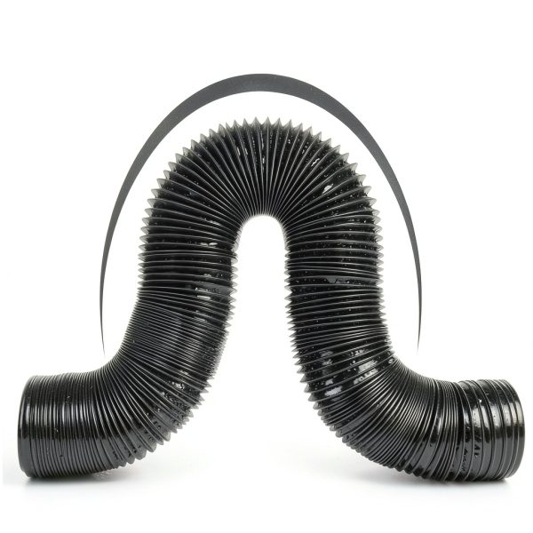 Eau 4 Inch Duct Hose by 12 Feet, Black Flexible 4-Layers Aluminum Dryer Vent Tube Transition Hose with 2 Screw Clamps, Great for HVAC, Clothes Dryer, Air Duct-2