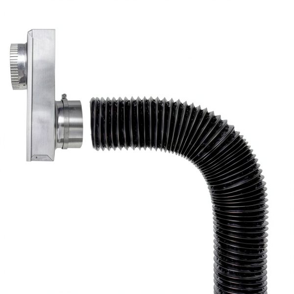Eau 4 Inch Duct Hose by 12 Feet, Black Flexible 4-Layers Aluminum Dryer Vent Tube Transition Hose with 2 Screw Clamps, Great for HVAC, Clothes Dryer, Air Duct-5