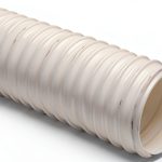 Flexadux T-7 Thermoplastic Rubber Duct Hose, White, 3" ID, 0.030" Wall, 25' Length-0