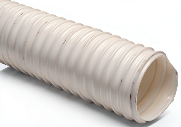 Flexadux T-7 Thermoplastic Rubber Duct Hose, White, 3" ID, 0.030" Wall, 25' Length-0