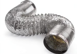 7 inch 5 Feet Flexible Aluminum Ducting Hose, Dryer Vent Hose for kitchen Cooking Exhaust, HVAC, Heating Cooling Ventilation Exhaust, Silver Color-0
