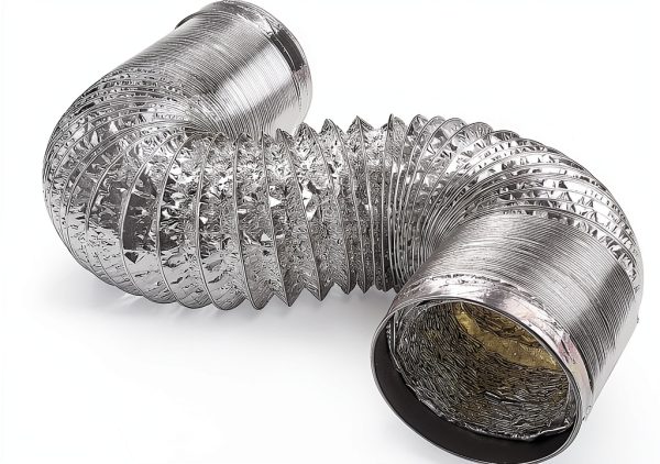 7 inch 5 Feet Flexible Aluminum Ducting Hose, Dryer Vent Hose for kitchen Cooking Exhaust, HVAC, Heating Cooling Ventilation Exhaust, Silver Color-0