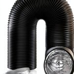 6" Air Duct 16 FT Long Black Flexible Ducting HVAC Ventilation Air Hose 2 Clamps Aluminum PVC Vent Hose Insulated Air Ducting for Ventilation Heating Exhaust HVAC Dryer Vent Hose Flexible-0