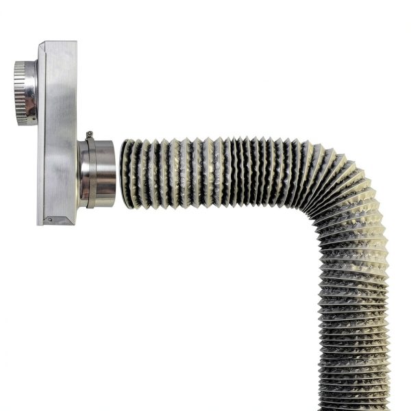 4 Inch Gray Duct Hose by 12 Feet, Eau Flexible 4-Layers Aluminum Dryer Vent Tube Transition Duct Air Hose with 2 Screw Clamps Great for HVAC Duct, Clothes Dryer Duct, Air Duct-5
