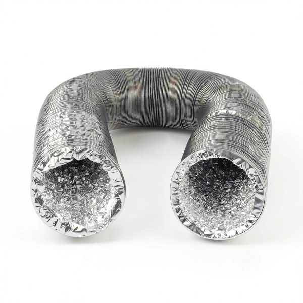 4 Inch Gray Duct Hose by 12 Feet, Eau Flexible 4-Layers Aluminum Dryer Vent Tube Transition Duct Air Hose with 2 Screw Clamps Great for HVAC Duct, Clothes Dryer Duct, Air Duct-3