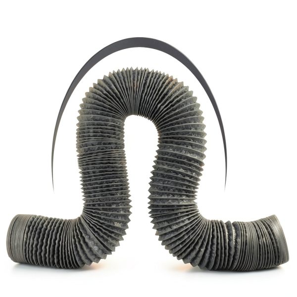 4 Inch Gray Duct Hose by 12 Feet, Eau Flexible 4-Layers Aluminum Dryer Vent Tube Transition Duct Air Hose with 2 Screw Clamps Great for HVAC Duct, Clothes Dryer Duct, Air Duct-2