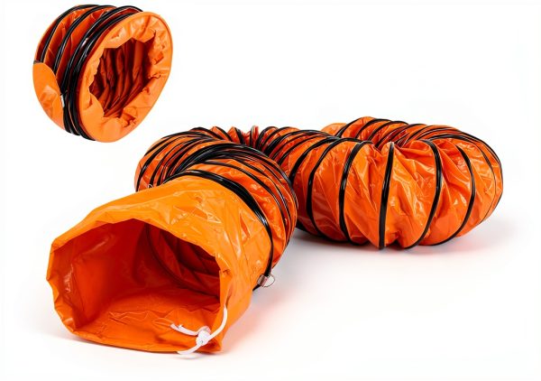 VEVOR 12inch PVC Flexible Duct Hose 32ft Orange Industrial Ventilation-6