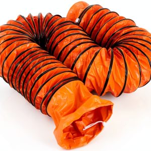 VEVOR 12inch PVC Flexible Duct Hose 32ft Orange Industrial Ventilation-0