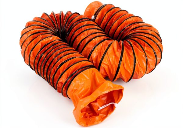 VEVOR 12inch PVC Flexible Duct Hose 32ft Orange Industrial Ventilation-0